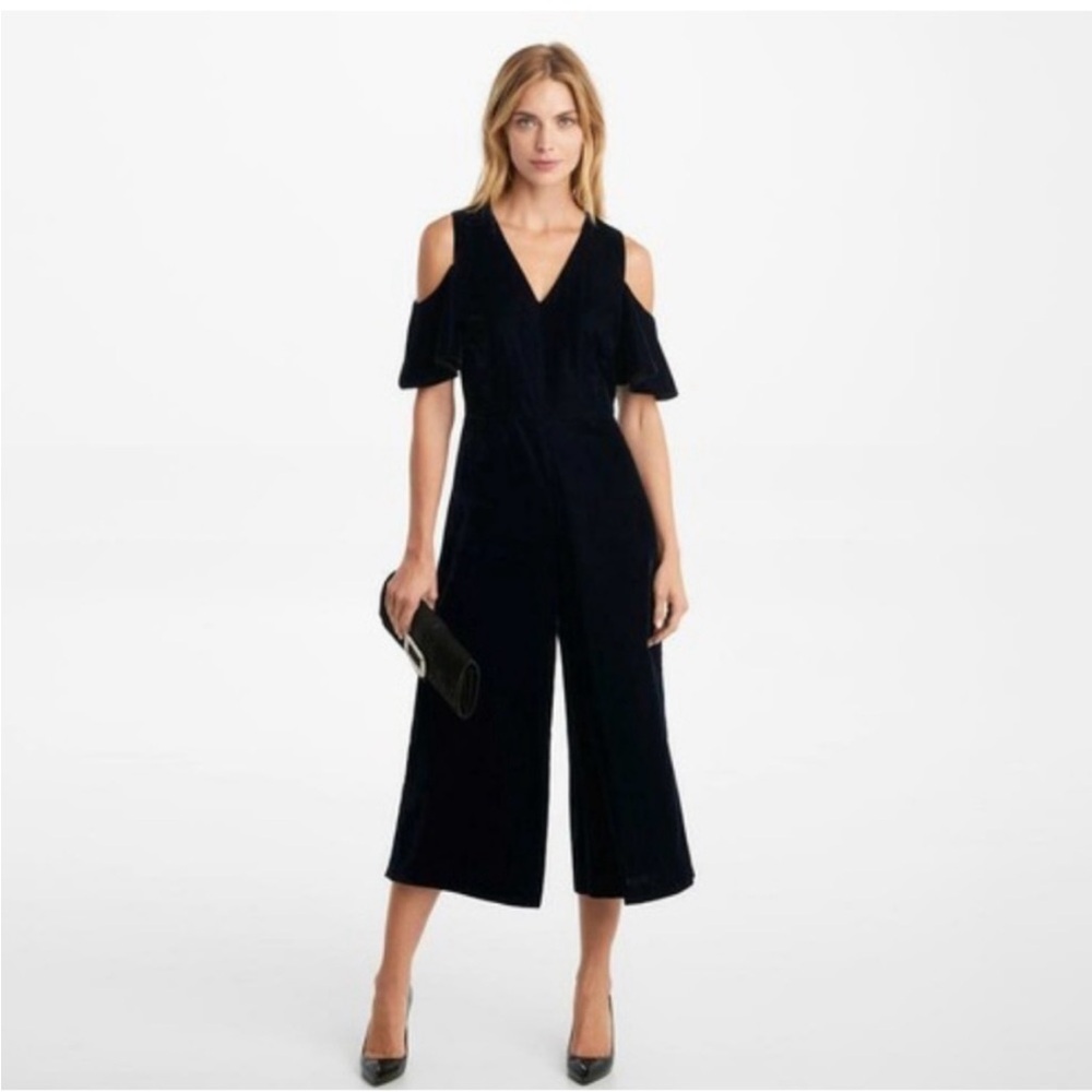 Karl Lagerfeld Elegant Black Cold-Shoulder Jumpsuit